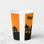 Drie Pompoenen Halloween Feest Papieren Bekers (Rechts)