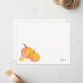 Drie pompoenen notitiekaartje (Voorkant / Achterkant in situ)