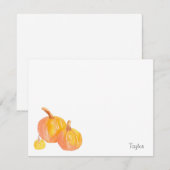 Drie pompoenen notitiekaartje (Voorkant / Achterkant)