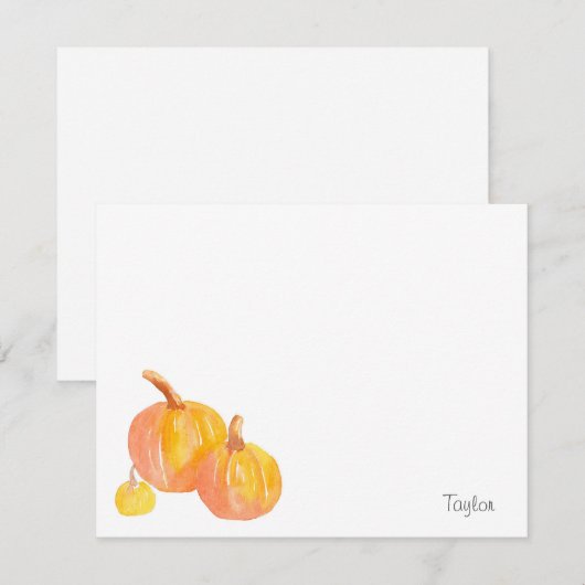 Drie pompoenen notitiekaartje (Voorkant / Achterkant)