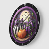 Drie pompoenen onder een volle maan grote klok (Hoek)