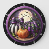 Drie pompoenen onder een volle maan grote klok (Voorkant)