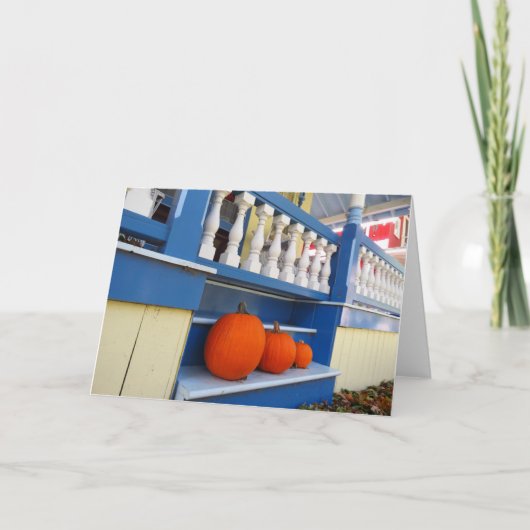 Drie pompoenen op een Stap - Martha's wijntuin Kaart (Voorkant)