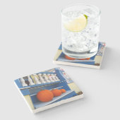 Drie pompoenen op een Stap - Martha's wijntuin Stenen Onderzetter (Zijkant)