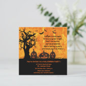 Drie Pompoenen - uitnodigingen van halloween-parti (Staand voorkant)