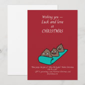 Drie Poops AI-gegenereerde Victoriaans vakantiekaa Feestdagenkaart (Voorkant / Achterkant)