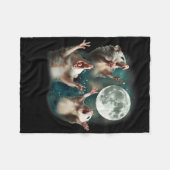 Drie Possum Maan _ 3 Opossum Grappig Vreemd Vervlo Fleece Deken (Voorkant (Horizontaal))