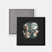 Drie Possum Maan _ 3 Opossum Grappig Vreemd Vervlo Magneet (Voorkant / Achterkant)