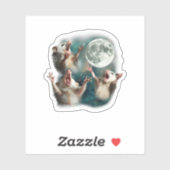 Drie Possum Maan 3Opossum Grappig Rare Geweest Mem Sticker (Vel)