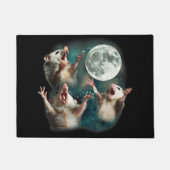 Drie Possum Maan 3Opossum Grappig Rare Vreemde Ver Deurmat (Voorkant)