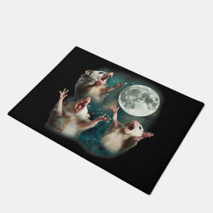 Drie Possum Maan 3Opossum Grappig Rare Vreemde Ver Deurmat
