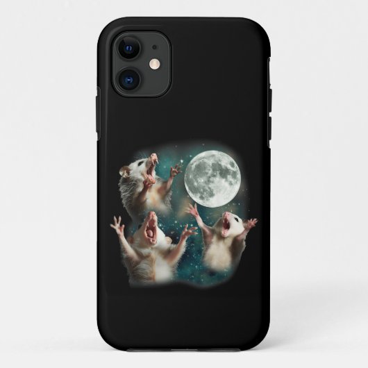 Drie Possum Maan 3Opossum Grappig Vreemd Vervloekt Case-Mate iPhone Case (Achterkant)