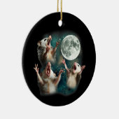 Drie Possum Maan 3Opossum Grappige Rare Vervloekte Keramisch Ornament (Rechts)