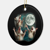 Drie Possum Maan 3Opossum Grappige Rare Vervloekte Keramisch Ornament (Links)