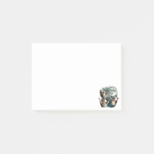 Drie Possum Maan 3Opossum Grappige Rare Vervloekte Post-it® Notes (Voorkant)