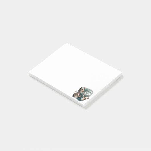 Drie Possum Maan 3Opossum Grappige Rare Vervloekte Post-it® Notes (Schuin)