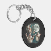 Drie Possum Maan 3Opossum Grappige Rare Vervloekte Sleutelhanger (Voorkant Links)
