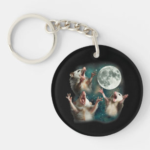 Drie Possum Moon 3Opossum Grappig Rare Geweest Mem Sleutelhanger