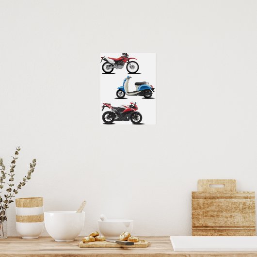 Drie Posters motorfietsen (Keuken)