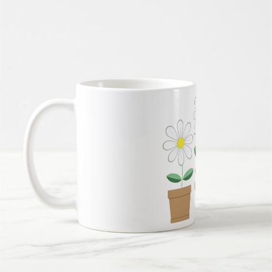 Drie Potted Daisies Koffiemok (Links)