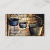 Drie potten in de koloniale keuken visitekaartje (Achterkant)
