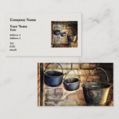 Drie potten in de koloniale keuken visitekaartje (Voorkant / Achterkant)