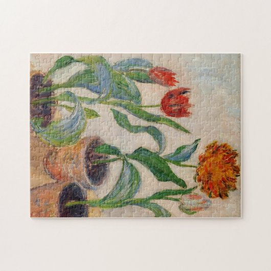 Drie potten Tulps Monet Fine Art Legpuzzel (Horizontaal)