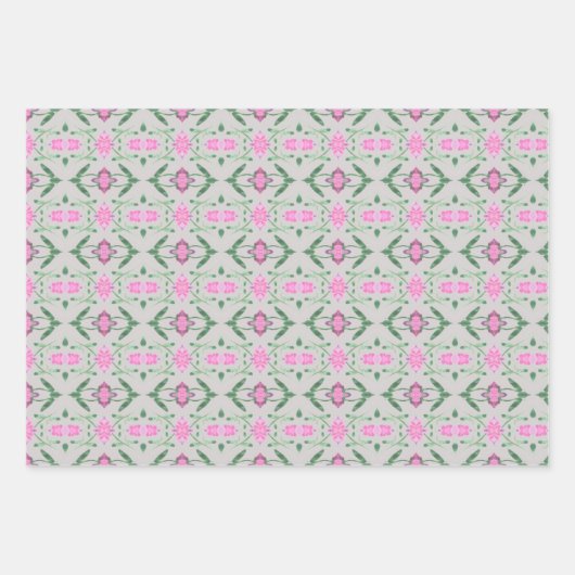 Drie prachtige coördinerende Design met roze Inpakpapier Vel (Voorkant 3)