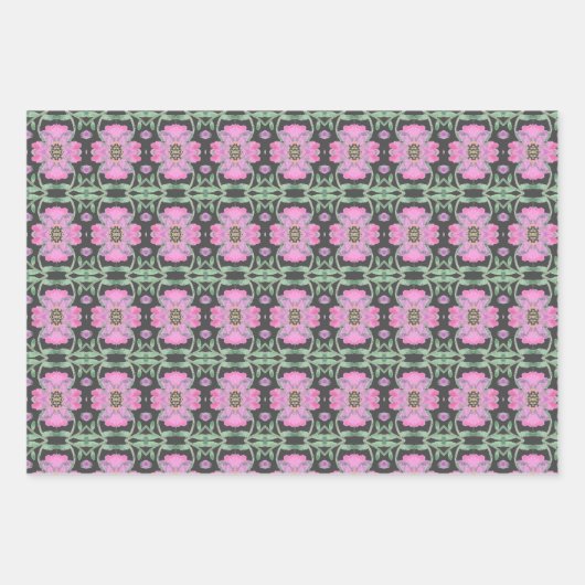 Drie prachtige coördinerende Design met roze Inpakpapier Vel (Voorkant 2)