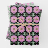 Drie prachtige coördinerende Design met roze Inpakpapier Vel (In situ)