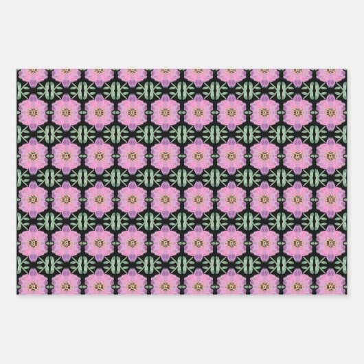 Drie prachtige coördinerende Design met roze Inpakpapier Vel (Voorkant)