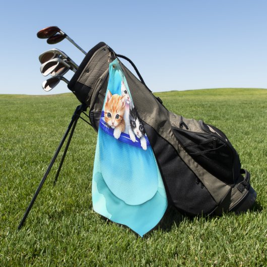 Drie prachtige Kittens Golfhanddoek (Groen)