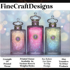 Drie prachtige parfumflessen AF6 Decoupage Tissuepapier