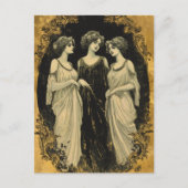 Drie prachtige vintage vrouwen briefkaart (Voorkant)