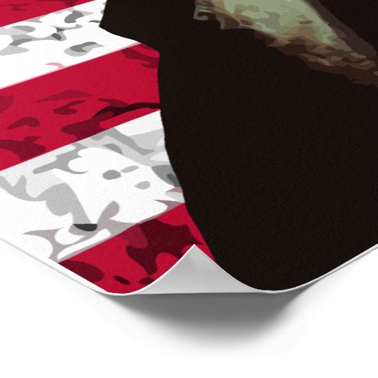 Drie Presidenten en de Amerikaanse vlag Poster (Hoek)