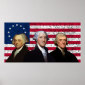 Drie Presidenten en de Amerikaanse vlag Poster (Voorkant)
