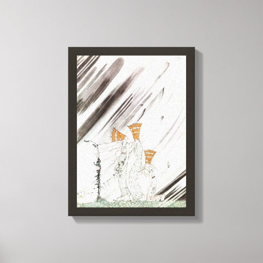 Drie prinsessen in de Blauwe Berg door Kay Nielsen Canvas Afdruk (Voorkant)