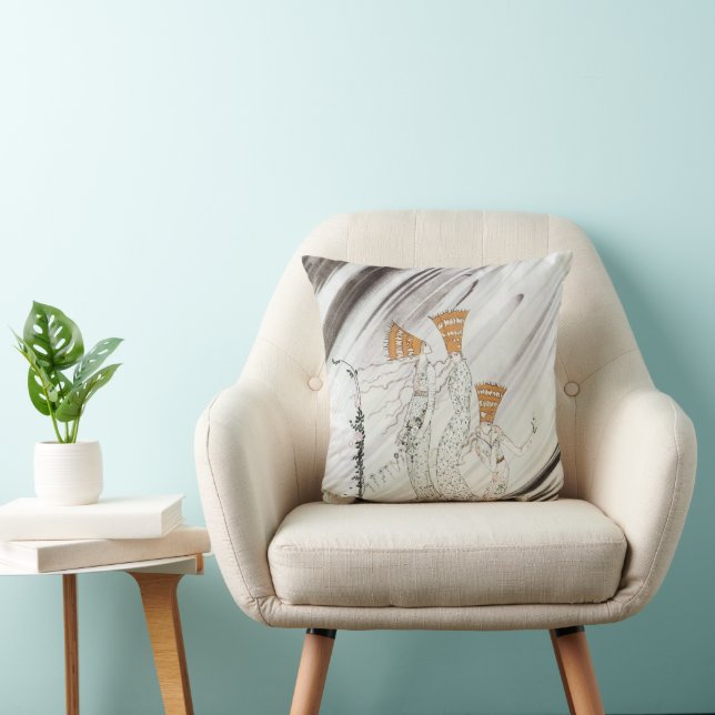 Drie prinsessen op de Blauwe Berg van Kay Nielsen Kussen (Stoel)