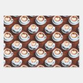 Drie Prints met koffiethema's Inpakpapier Vel (Voorkant)