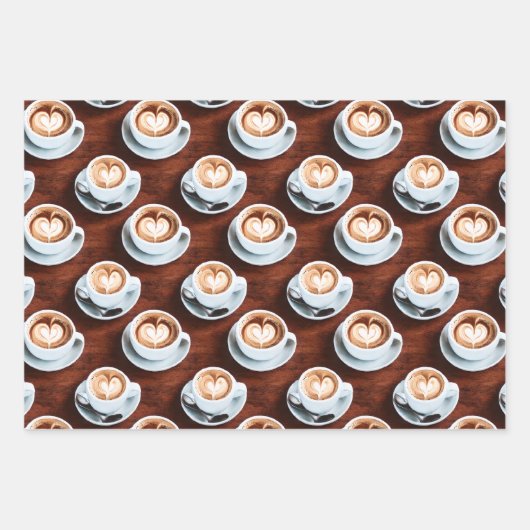 Drie Prints met koffiethema's Inpakpapier Vel (Voorkant)