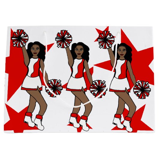 Drie Proost Aangepaste Gift Bag Rood #1 Groot Cadeauzakje (Voorkant)