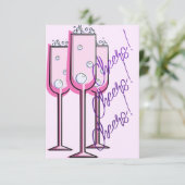 Drie Proost Uitnodiging voor vrijgezellen (Staand voorkant)