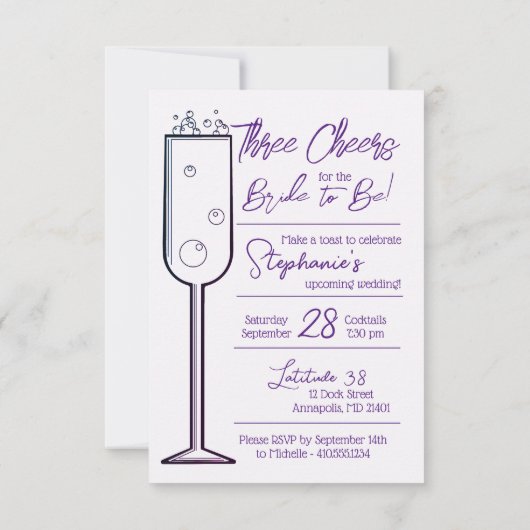 Drie Proost Uitnodiging voor vrijgezellen (Achterkant)