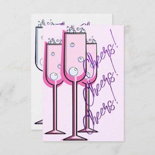 Drie Proost Uitnodiging voor vrijgezellen (Voorkant / Achterkant)