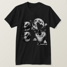 Drie Pug Maan Grappige Huilende Honden Vintage Kun