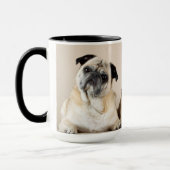 Drie pugs in rij mok (Links)