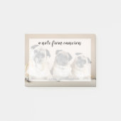 Drie pugs in rij post-it® notes (Voorkant)