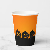 Drie Pumpkins Halloween Party Paper Cups Papieren Bekers (Achterkant)