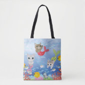 Drie Purrmata's met een Siamese mix-kat Tote Bag (Voorkant)
