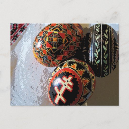Drie Pysanky Briefkaart (Voorkant)